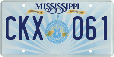 MS license plate CKX061
