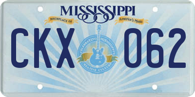 MS license plate CKX062