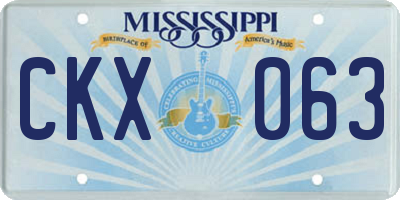 MS license plate CKX063
