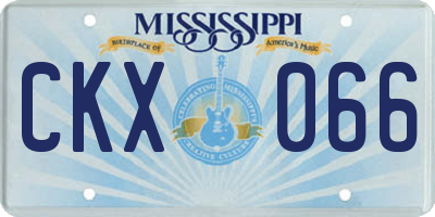 MS license plate CKX066