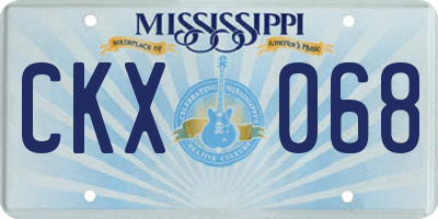 MS license plate CKX068