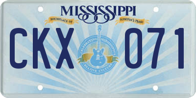 MS license plate CKX071