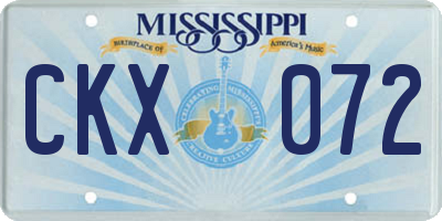 MS license plate CKX072