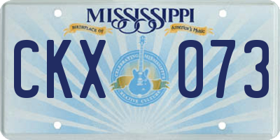 MS license plate CKX073