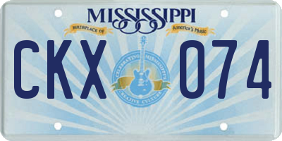 MS license plate CKX074