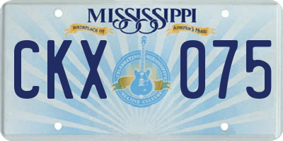 MS license plate CKX075