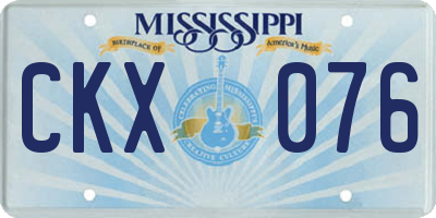 MS license plate CKX076