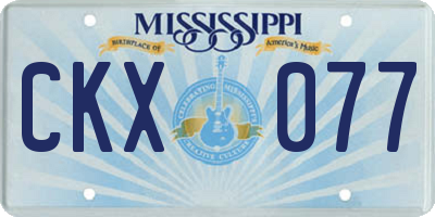 MS license plate CKX077