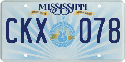 MS license plate CKX078