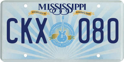 MS license plate CKX080