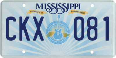 MS license plate CKX081