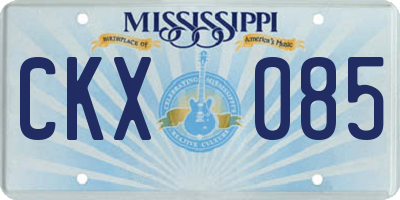 MS license plate CKX085