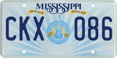 MS license plate CKX086