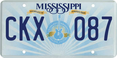 MS license plate CKX087