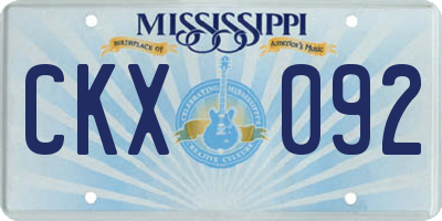 MS license plate CKX092