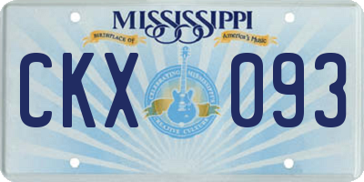 MS license plate CKX093