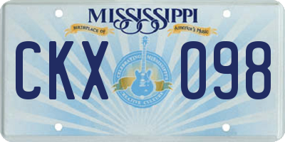 MS license plate CKX098