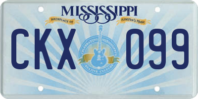 MS license plate CKX099