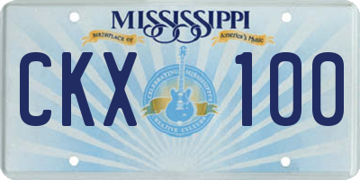 MS license plate CKX100