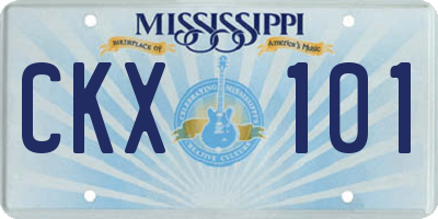 MS license plate CKX101