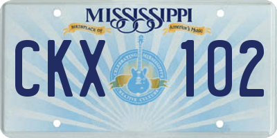 MS license plate CKX102