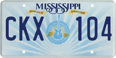 MS license plate CKX104