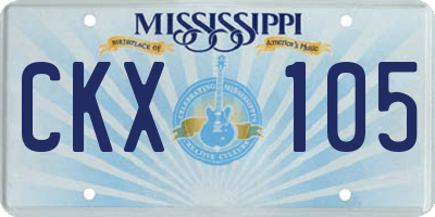 MS license plate CKX105