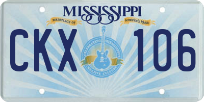 MS license plate CKX106