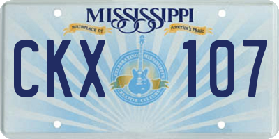 MS license plate CKX107