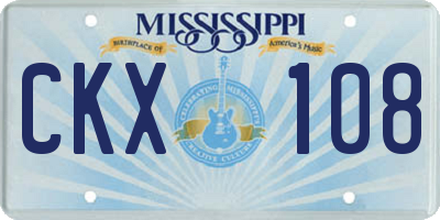 MS license plate CKX108