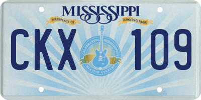 MS license plate CKX109