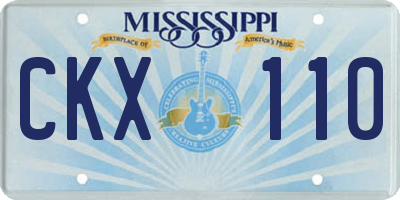 MS license plate CKX110