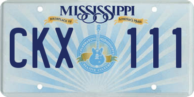 MS license plate CKX111