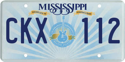 MS license plate CKX112