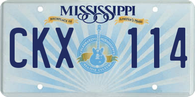 MS license plate CKX114