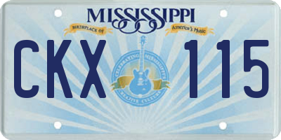 MS license plate CKX115