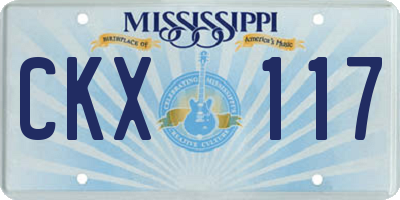 MS license plate CKX117