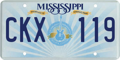 MS license plate CKX119
