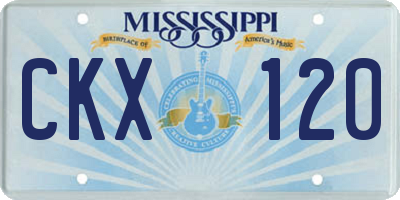 MS license plate CKX120