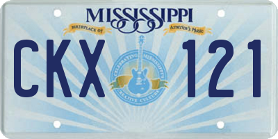 MS license plate CKX121