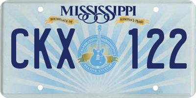 MS license plate CKX122
