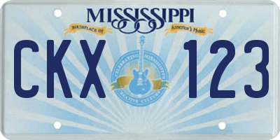 MS license plate CKX123
