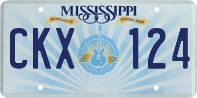 MS license plate CKX124