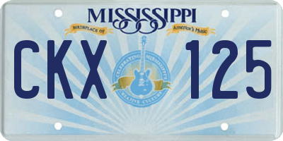 MS license plate CKX125