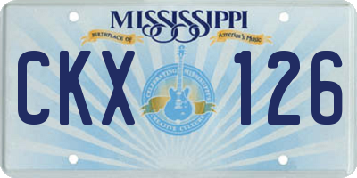 MS license plate CKX126