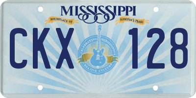 MS license plate CKX128