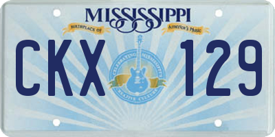 MS license plate CKX129
