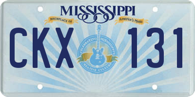 MS license plate CKX131