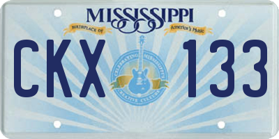 MS license plate CKX133