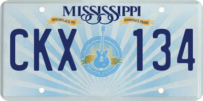 MS license plate CKX134